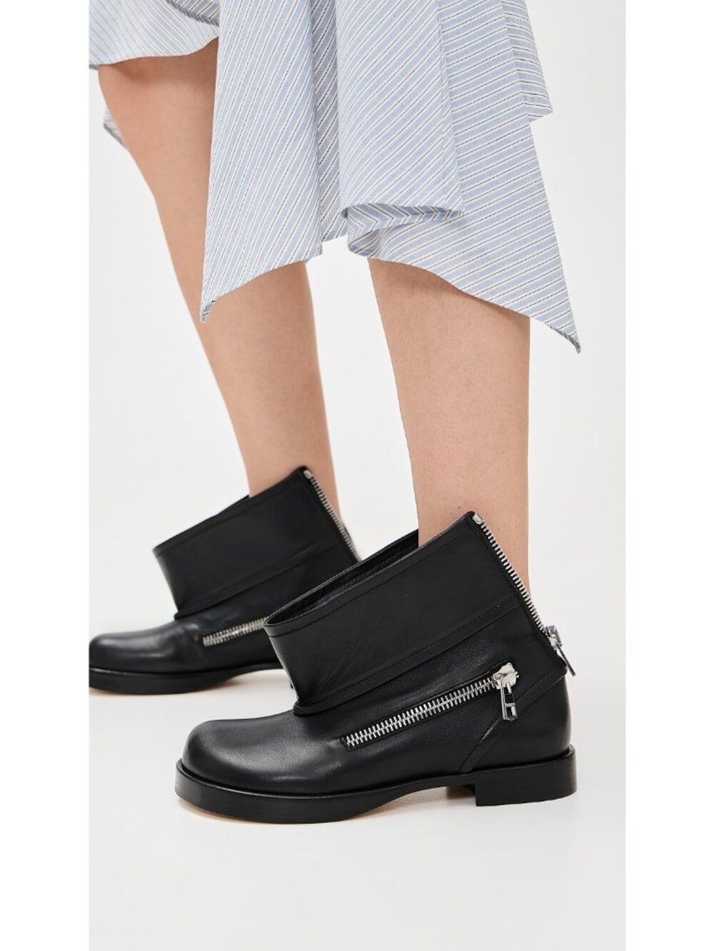 JW ANDERSON BLACK LEATHER ANKLE BOOTS SIZE 39